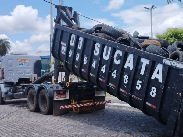 AMAJU recolhe mais de 7 toneladas de pneus em Drive Thru